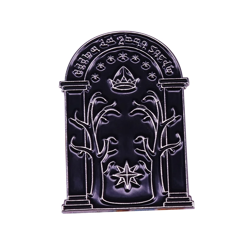 Speak Friend And Enter Lapel Pin Doors Of Durin Brooch Gate Of The Elves mines of moria door Badge