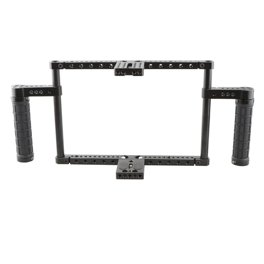 HDRIG Volle-rahmen Kamera Käfig Mit Gummi Griffe Grundplatte Top Platte Für große DSLR Für Panasonic GH5 / GH4 / GH3