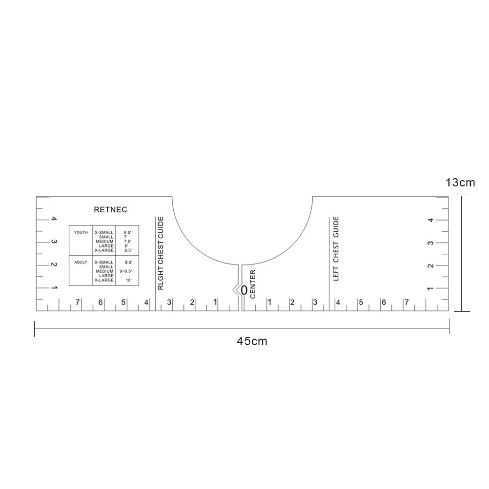 18 inch DIY Sewing T-Shirt Ruler Guide Vinyl T-Shirt Ruler Guide Acrylic Shirt Alignment Tools