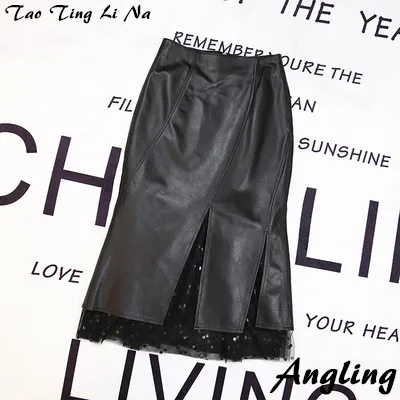 Top brand Women Spring 2020 Genuine Real Sheep Leather Skirt E69  high quality