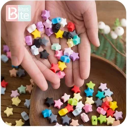 Anneau de dentition en Silicone pour bébé, 10 pièces, perles de qualité alimentaire, étoile, produits en Silicone, Bracelet rongeur, bricolage