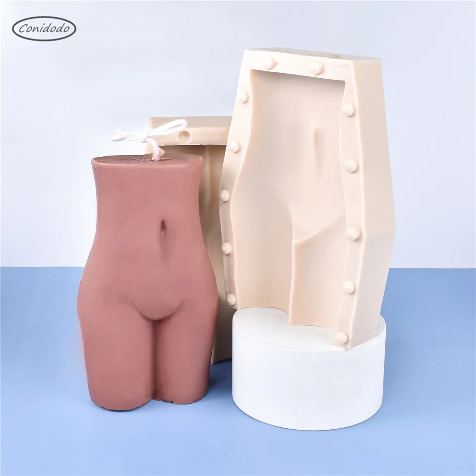 

Female Ass Art Fat Torso Silicone Body Candles Mold Stereoscopic 3D Hip Plump Design Naked Scented Soap DIY Handmade 3D Stereo