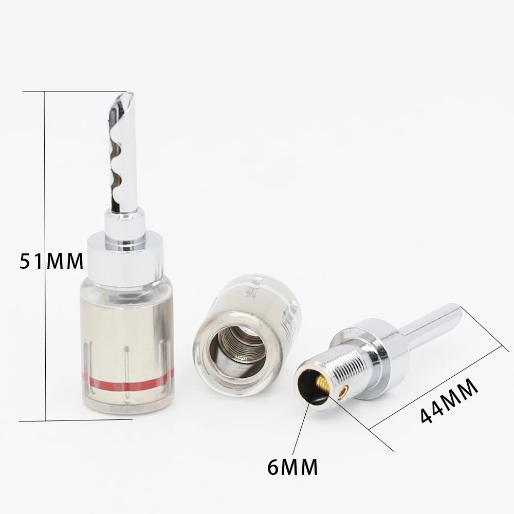 4Pcs Rhodium plated BFA banana connector Banana Plug Adapter Wire Speaker Connectors