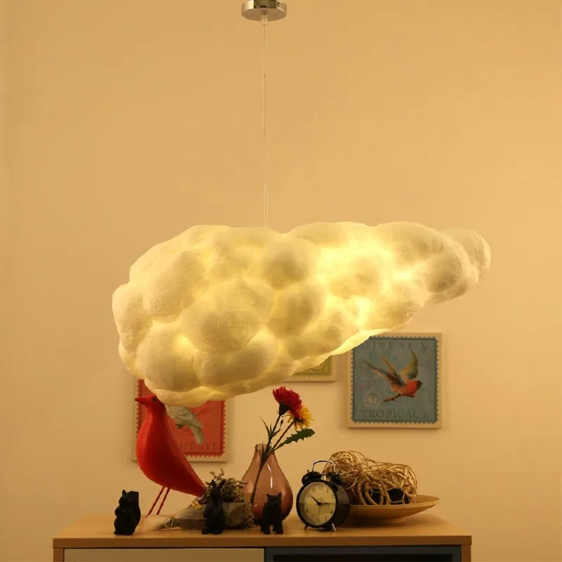 

Cloud Chandelier Bedroom Children's Room Restaurant Cafe Cotton Cloud Engineering Creative Light Decoration Floating White Iron