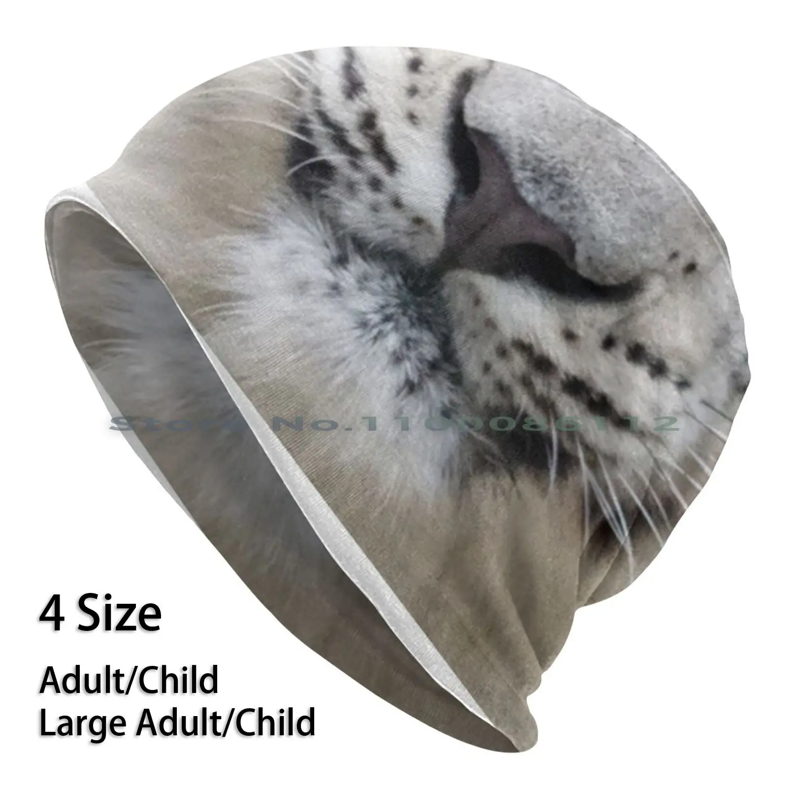 Snow Leopard Face Protective Mask Beanies Knit Hat Uncia Uncia Snow Leopard Lovers Tiger King Carol Baskin Joe Exotic Wild Cats