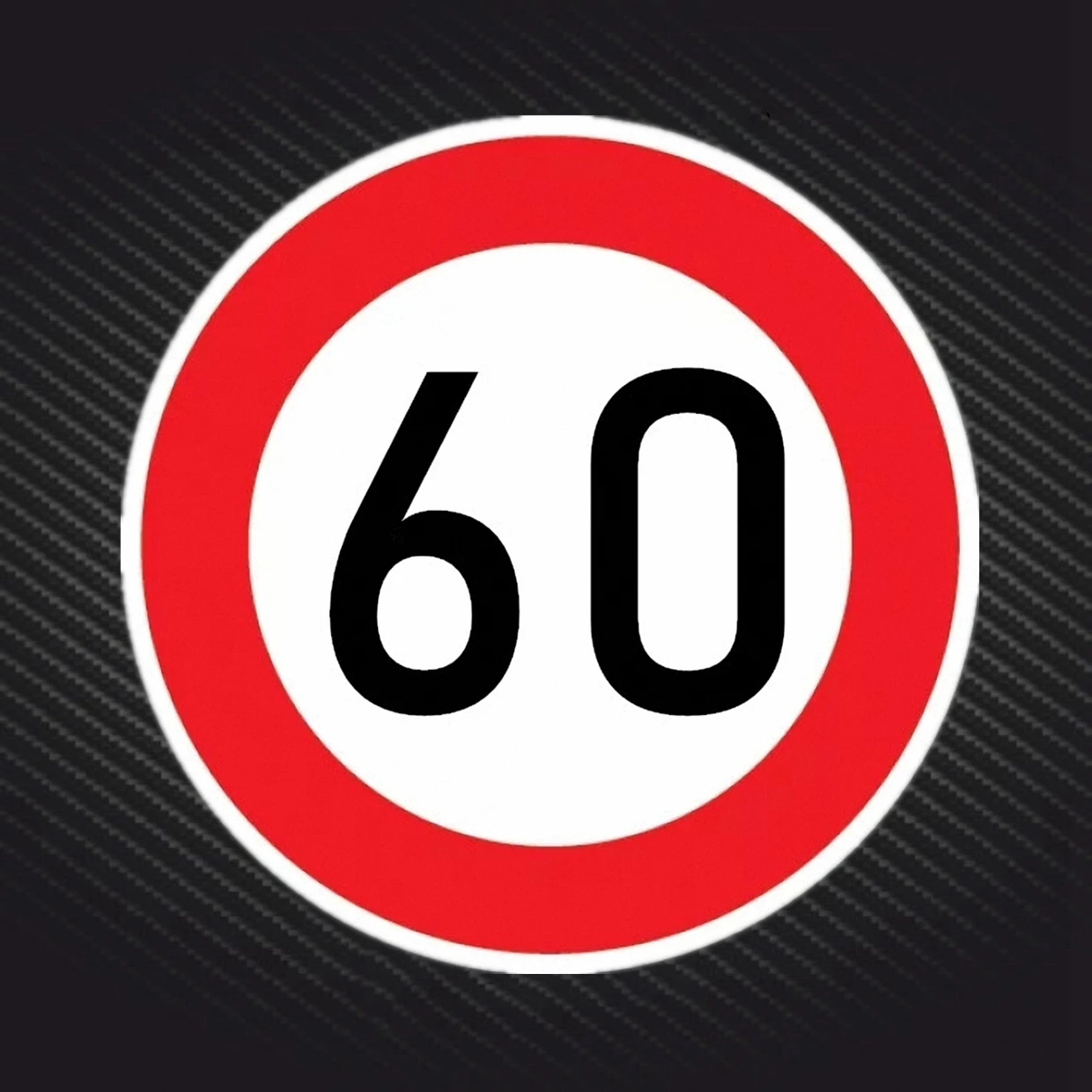 B-0074# Speed Limit (60 km), Ø 16 cm Self-adhesive Decal Car Sticker Waterproof Auto Decors