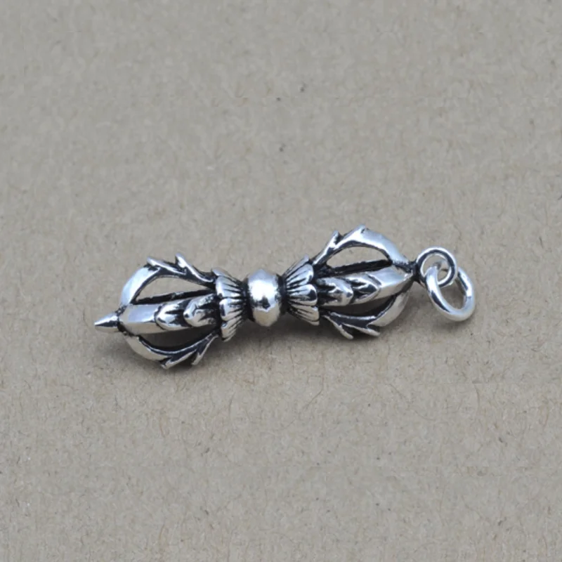 Unibabe Pure Silver 925 Sterling Silver Pendants Vajra Buddhist Instruments Unisex Pendant (HY) image 4