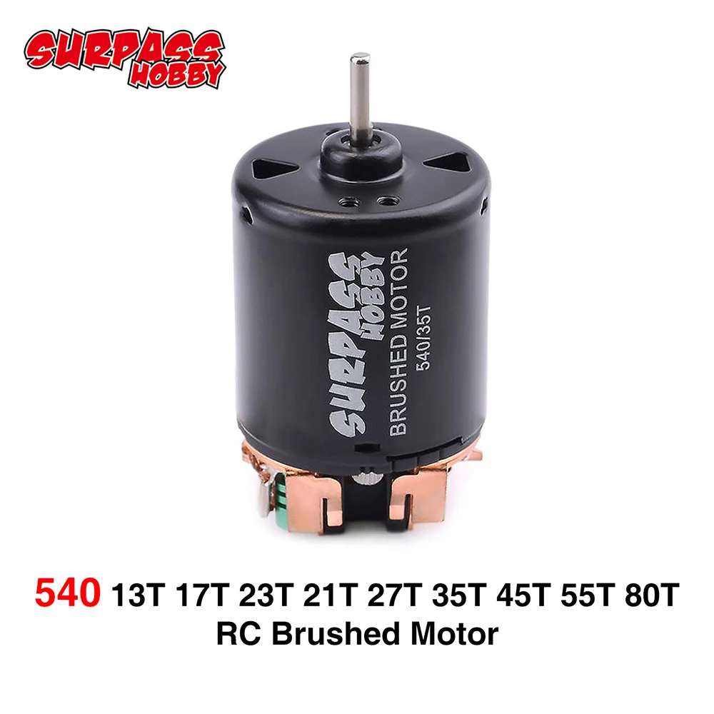 SURPASSHOBBY 540 Brushed Motor 80T 13T 17T 23T 21T 27T 35T 45T 55T for 1/10 Off-Road Rock Crawler  RC Car 540 Brushed Motor