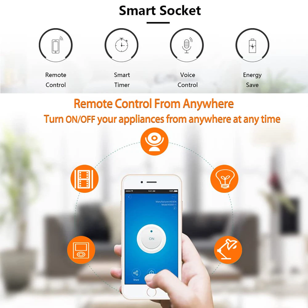 16A WIFI Socket Smart Plug Remote Control Timing Switch Work With Smart Life APP