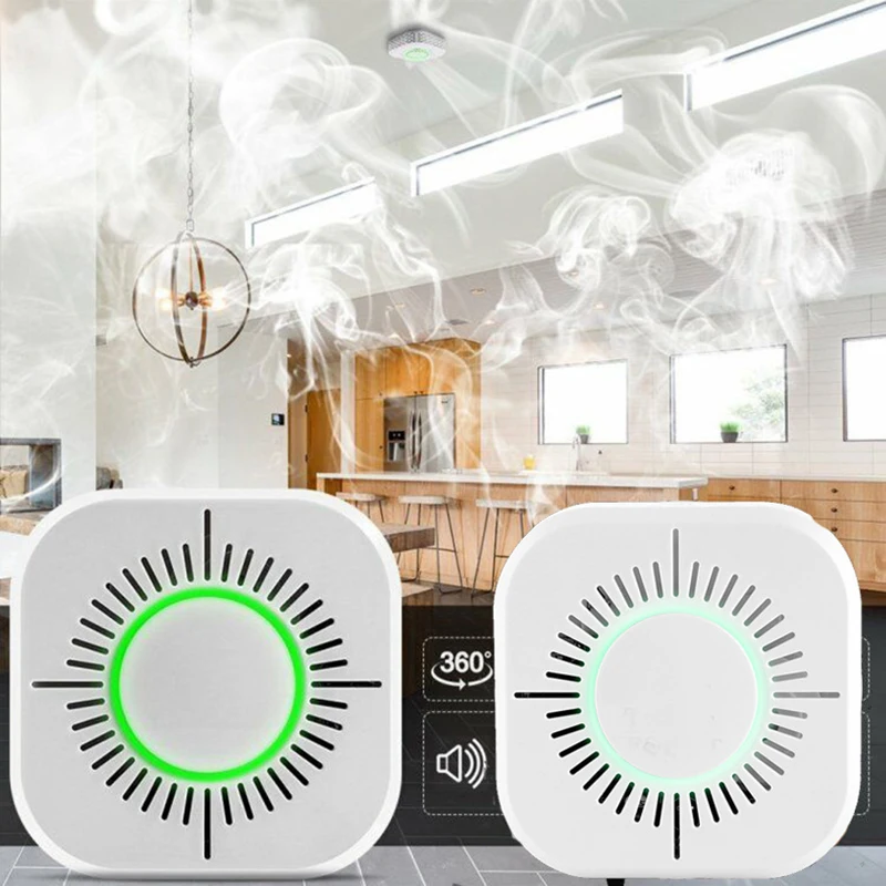 Tuya Smart Wifi Smoke Detector,Safe Security Smoke Alarm Sensor,Fire Protection,No Hub Need,Remote Control by Alexa Google Home