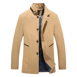 Men's Fashion Casual Boss High collar Jacket Middle-aged Men Winter Coat Male Bomber Jacket Brand Clothing Plus size Jacket Men