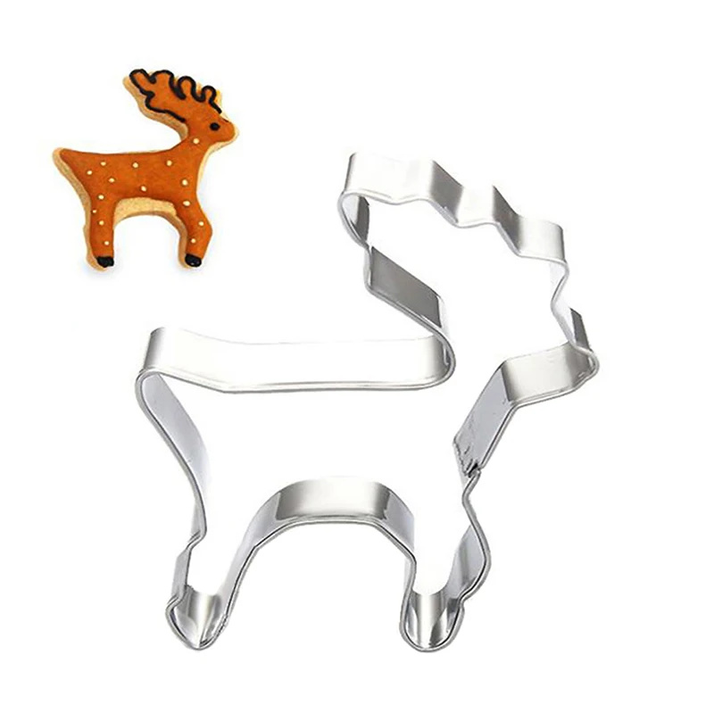 

Creative Christmas Deer Shape Cookie Cutters Staniless Steel DIY Biscuit Mold Cake Fondant Decorating Tools