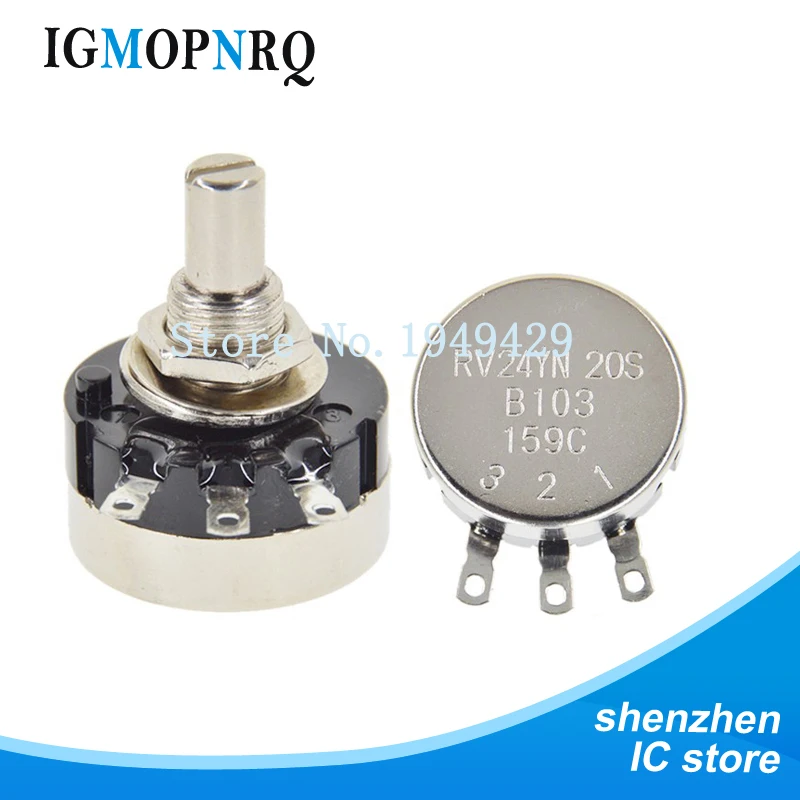 1SET = 3PCS RV24YN20S 1K ~ 1M ohm Single Turn Carbon Film Rotary Taper Potentiometer with A03 knob with dials