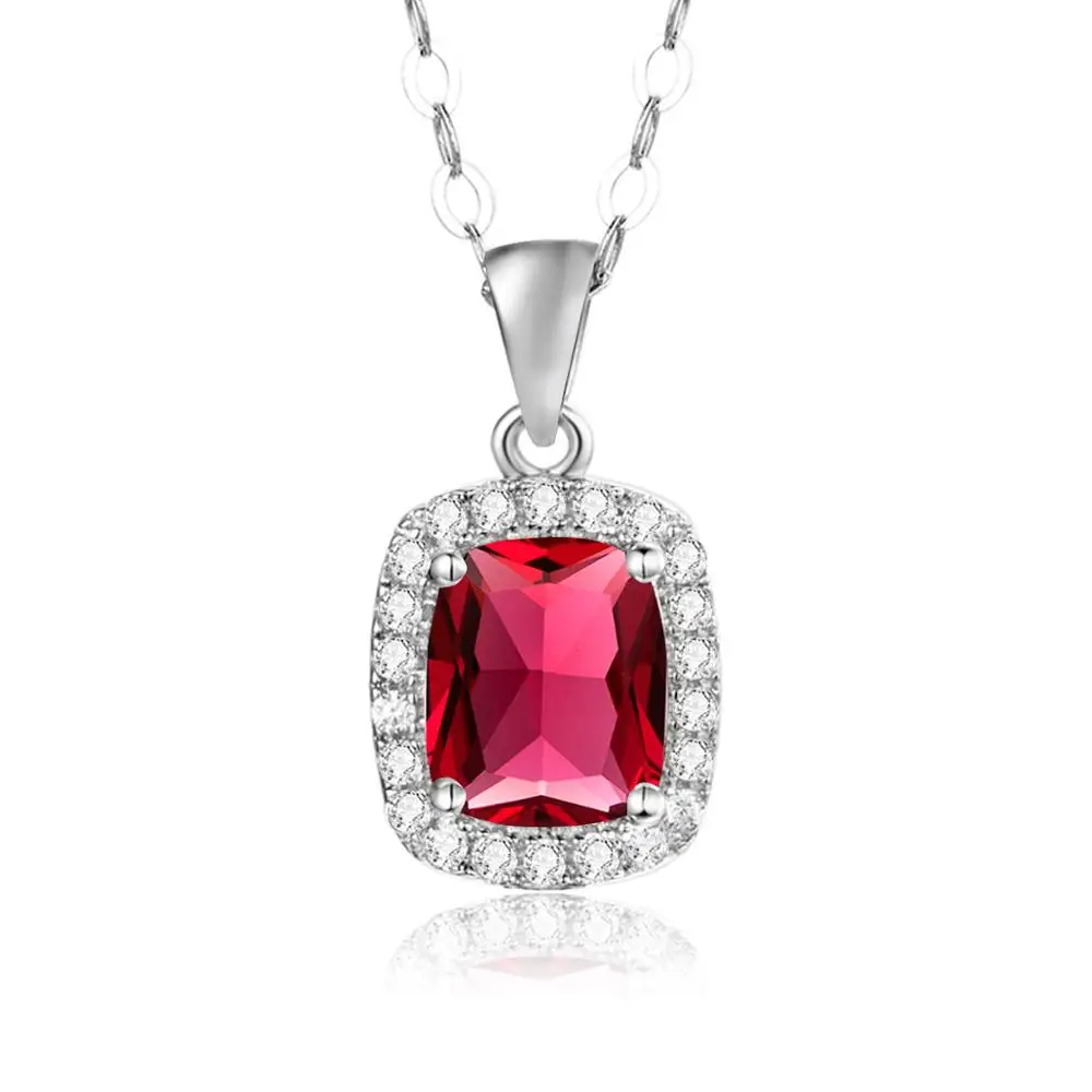 Szjinao Brand Red Ruby Pendant Necklace Boho 925 silver Gemstone Jewelry Handmade Birthstone Mum Love Gifts 2020 Fashion On Sale