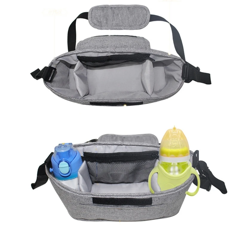 Waterproof Portable Baby Stroller Organizer Bag Multi-pocket Flax Nappy Hanging bag Cup Holder Pram Buggy Cart Bottle Mummy Bag