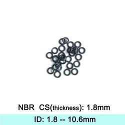 NBR Rubber Ring Gasket C/S 1.8mm  ID 1.8/2/2.5/2.8/4/4.5/5/5.3/5.6/6/6.3/6.7/7.1/7.6/8/8.5/9/9.5/10/10.6mm O Ring Seal Washer