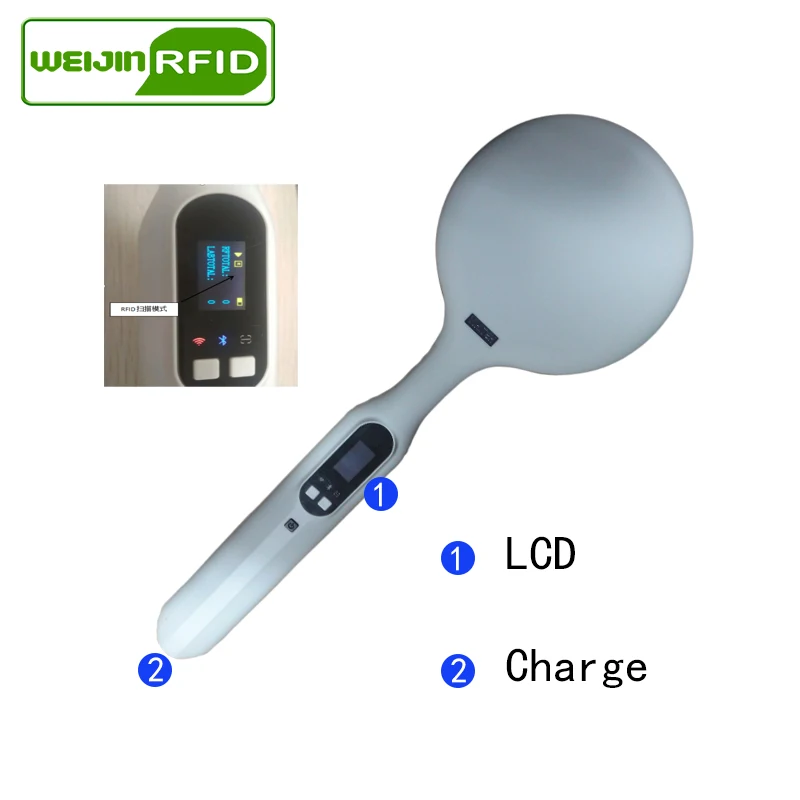 Uhf Rfid Handheld Reader Dichte Tag Lezen Draagbare Encoder Bluetooth Linnen Kleding Sieraden Inventaris Scanner Writer Copier