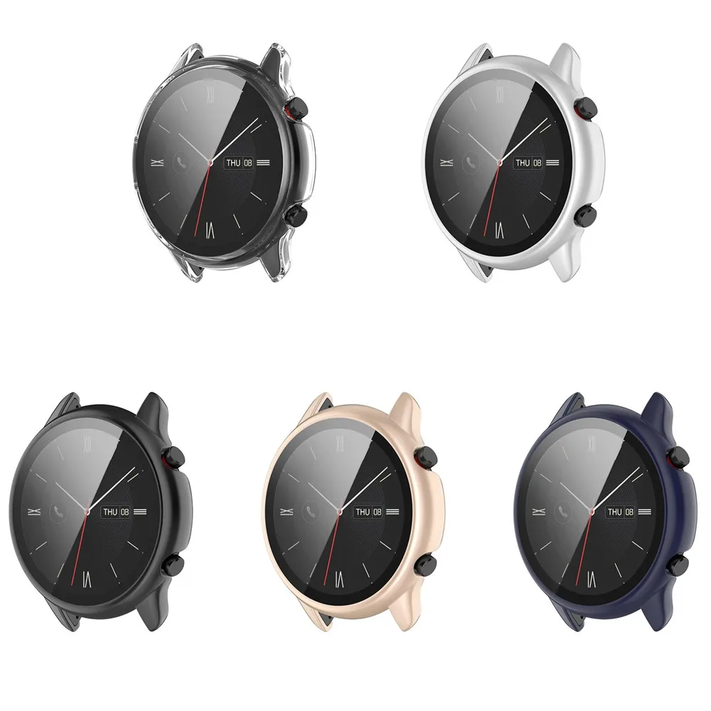 BEHUA per Huami Amazfit GTR2 eSIM bracciale telaio custodia protettiva per PC + proteggi schermo in vetro temperato per Amazfit GTR2e SIM Cover