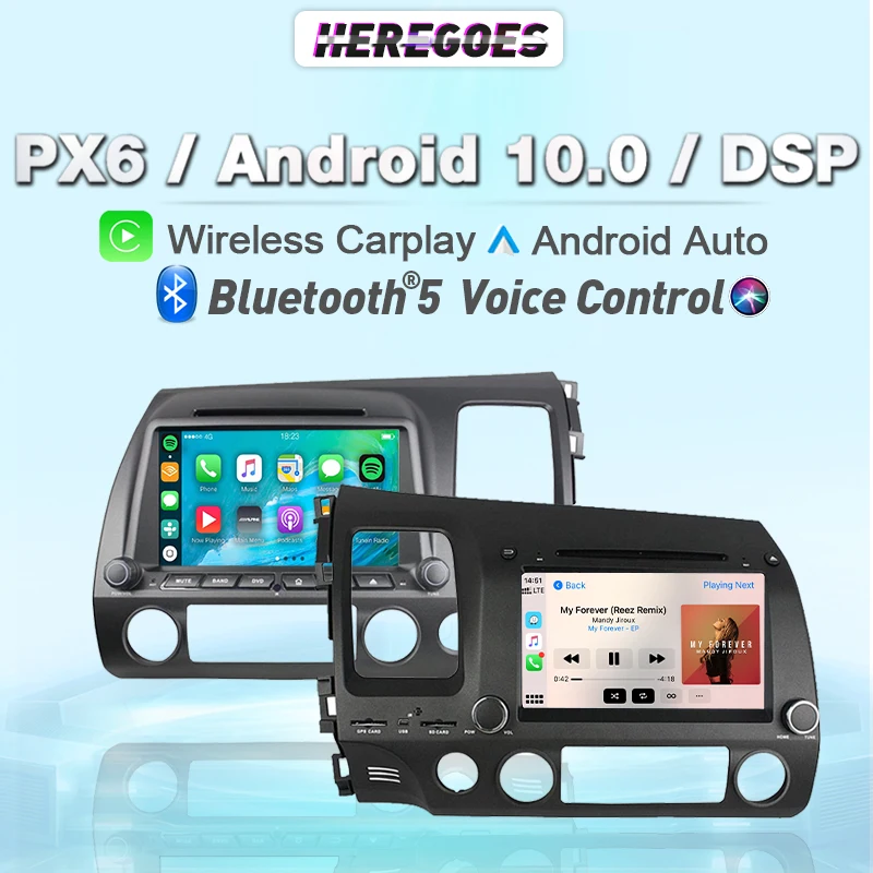 2Din Android 11 4G+64G Car Stereo Radio For Honda Civic 8 FK FN FD 2005 - 2012 Multimedia Video Player IPS Screen Navi GPS 2 din