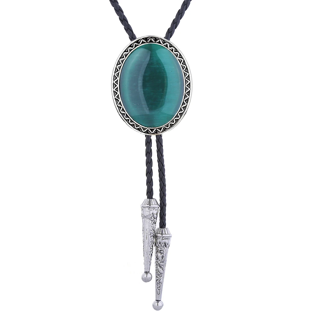 Natural Stone Scorpion Bolo Tie for Man Indian Cowboy Western Cowgirl Leather Rope Zinc Alloy Necktie
