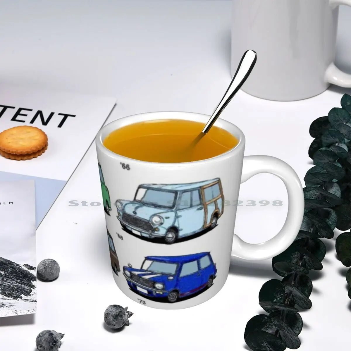 Mini Time Line Ceramic Mugs Coffee Cups Milk Tea Mug Mini Cooper Car Vintage Classic Retro Rover Mg Clubman Morris Austin