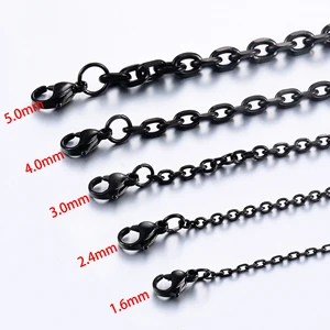 HipHop Edelstahl Schwarzkettenkette Halskette, Armband, Schmuckzubehör, Choker, Weihnachtsgeschenke, 1,6 mm, 2,4 mm, 3 mm, 4 mm, 5 mm 8 Hauptverkäufe 35 mm Roll - №4