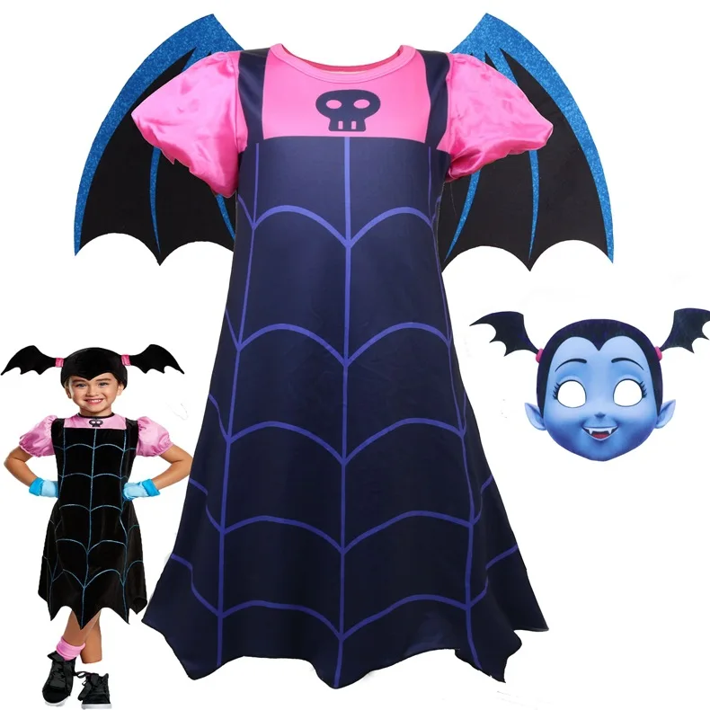 Costume Pipistrello Per Bambina – Set Con Gonna Tutù, Ali Regolabili E Maschera Per Halloween