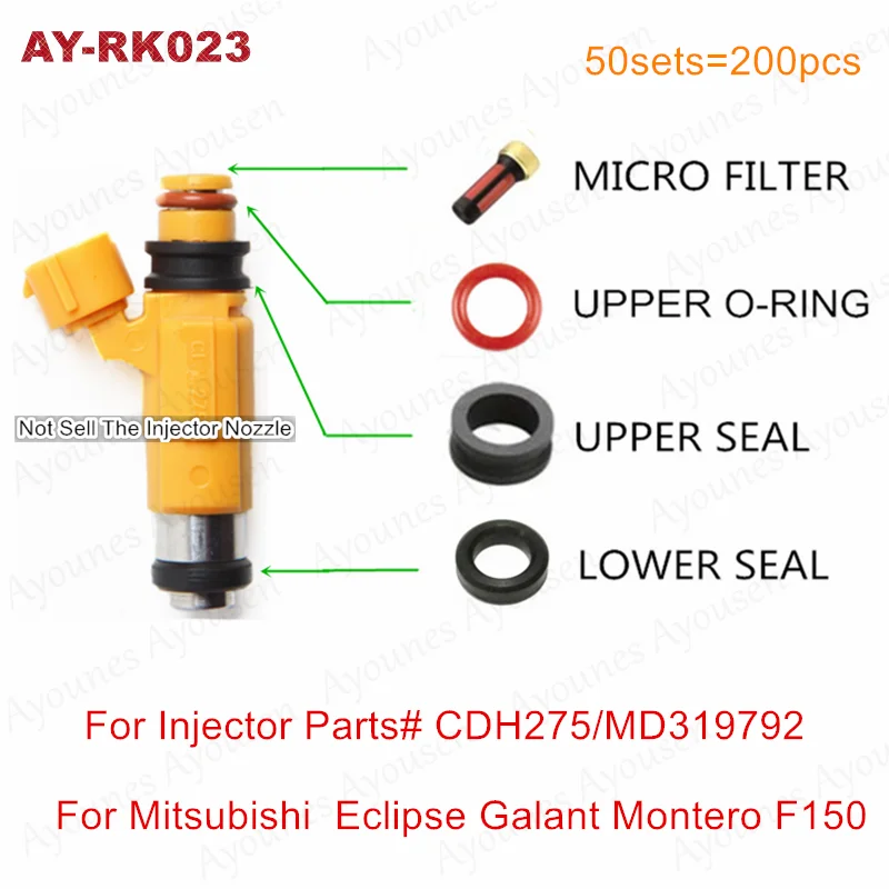 

50Sets/200Pcs Fuel Injector Repair Service Kits For Parts CDH275/MD319792 For Mitsubishi Eclipse Galant Montero For AY-RK023