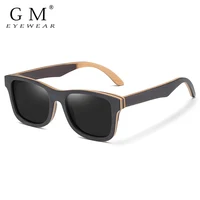 GM-gafas de sol de madera para monopatín, lentes con revestimiento de espejo polarizado, hechas a mano, 100% naturales