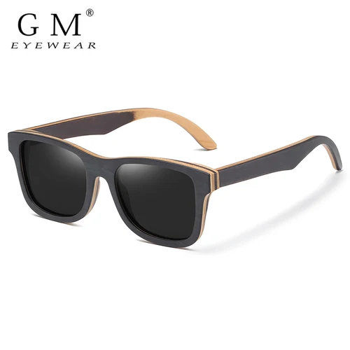 GM-gafas de sol de madera para monopatín, lentes con revestimiento de espejo polarizado, hechas a mano, 100% naturales