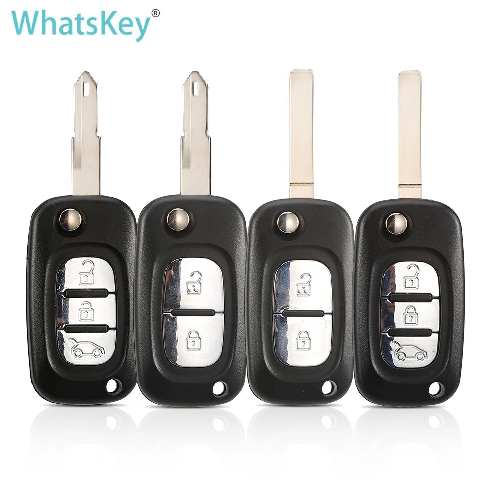 

WhatsKey 2/3 Button Replacement Remote Flip Folding Car Key Shell Case Fob Cover For Renault Fluence Clio Megane Kangoo Modus