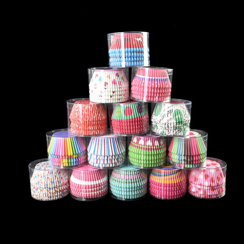 100Pcs Paper Muffin Cup Box Cupcake Liner DIY Birthday Wedding Christmas Home Party Baking Dessert Supplies Kitchen Accessories