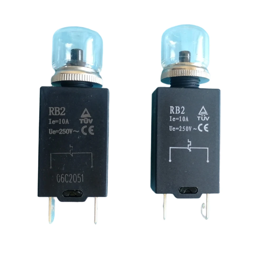 2Pcs RB2 Circuit Breakers Overload Short Protector for Electric System Motor Transformer Rectifier 2Pins 250V 2.5A 8A 10A 15A image 2