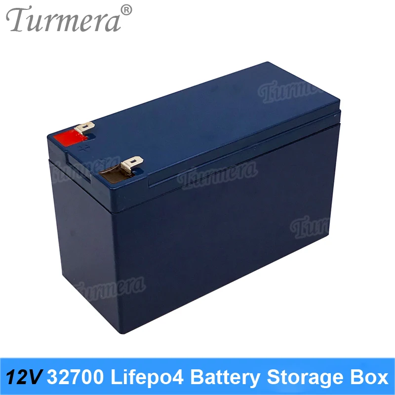 Turmera 12V 32700 Lifepo4 Battery Storage Box 4S 40A Balance BMS Nickel with Holder for Uninterrupted Power Supply and Motor Use