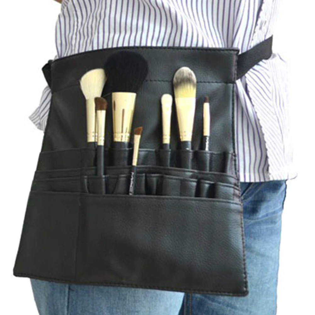 Makeup Brush Holder Case Bag Zipper Artist Belt Strap Makeup Brush Bag Cosmetic Brush Makeup Brushes PU Holder Apron Bags