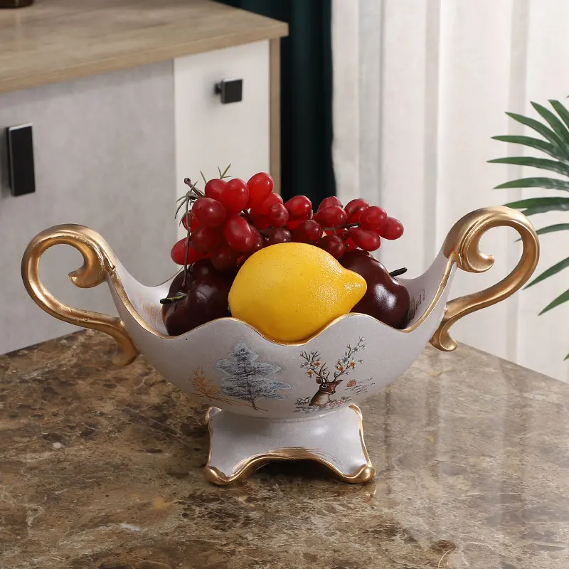 European style living room tea table decoration resin fruit plate luxury dry fruit plate wedding gift ornaments