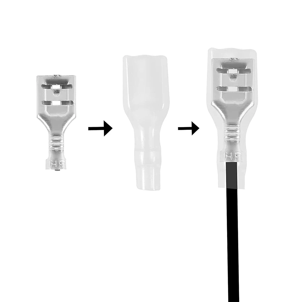 480 pcs Male Female Spade Connectors Wire Crimp Terminal Block with Insulating Sleeve Assortment Kit