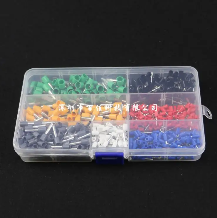 

600pcs copper wire connector insulated wire terminal pin tube type terminal 22-10awg kit