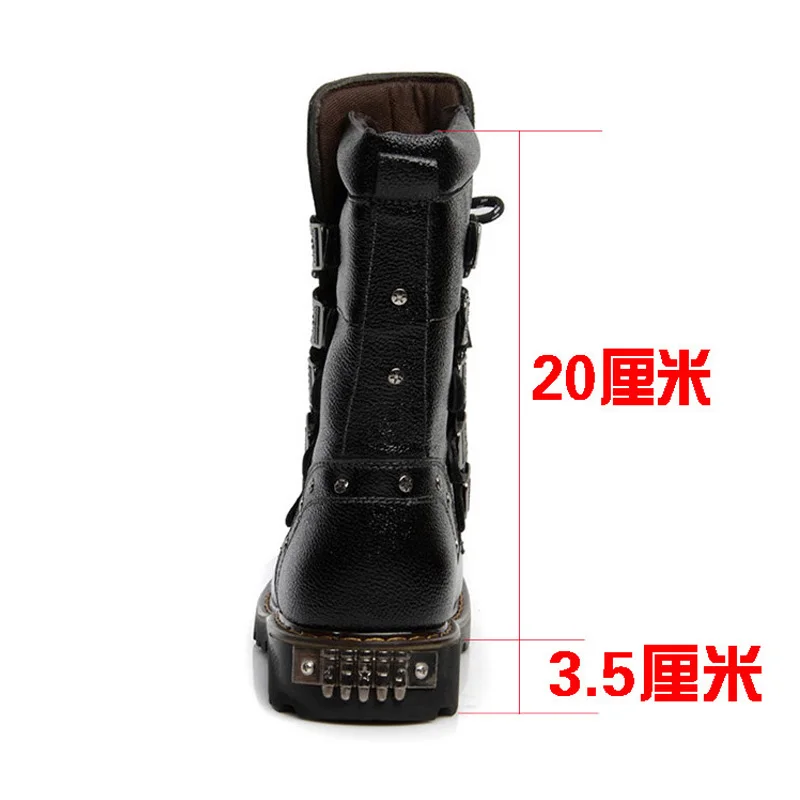 Desert boots Winter Men Motorcycle Boots 19 Fashion Mid-Calf Punk warm Punk Shoes Mens Leather Black High top Casual Men Boots