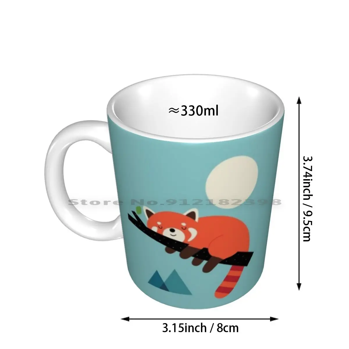 Nap Time Ceramic Mugs Coffee Cups Milk Tea Mug Red Panda Nap Relax Cute Universe Creative Trending Vintage Gift Bottle Cup