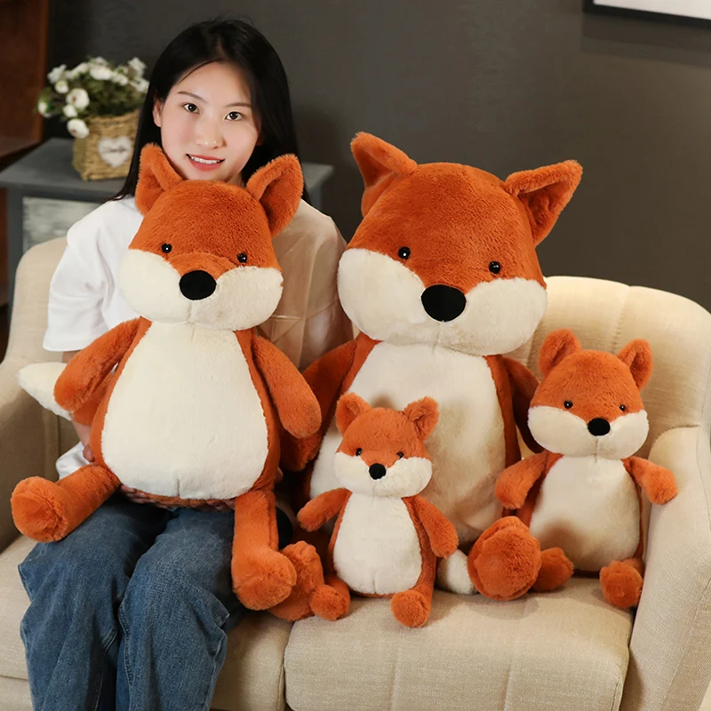 Cute Plush Fox Toy Pillow 35cm 50cm 70cm 90cm Big Size Stuffed Animal Fox Soft Doll Kids Toys Birthday Gift for Children