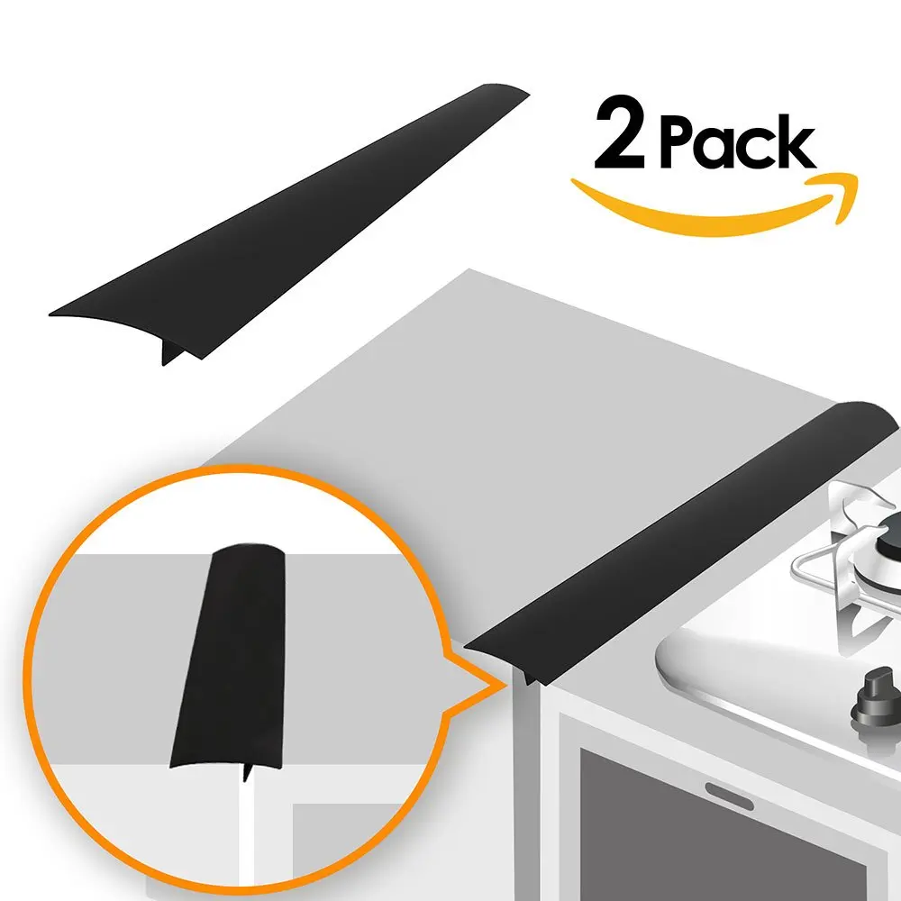 2 Pack Kitchen Silicone Stove Counter Gap Cover Heat Resistant Gap Filler Guard Space Filler Seal T Strip Dust Spill Proof Tool