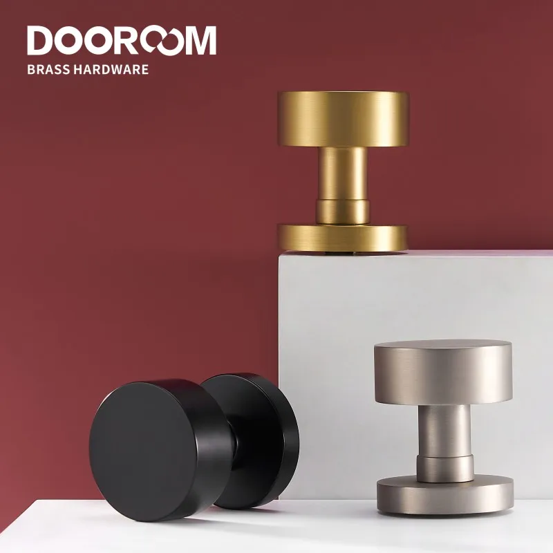 Dooroom Brass Door Lock Set Modern Brass Black Nickel Interior Bedroom Bathroom Double Wood Door Lever Set Dummy Handle Passage