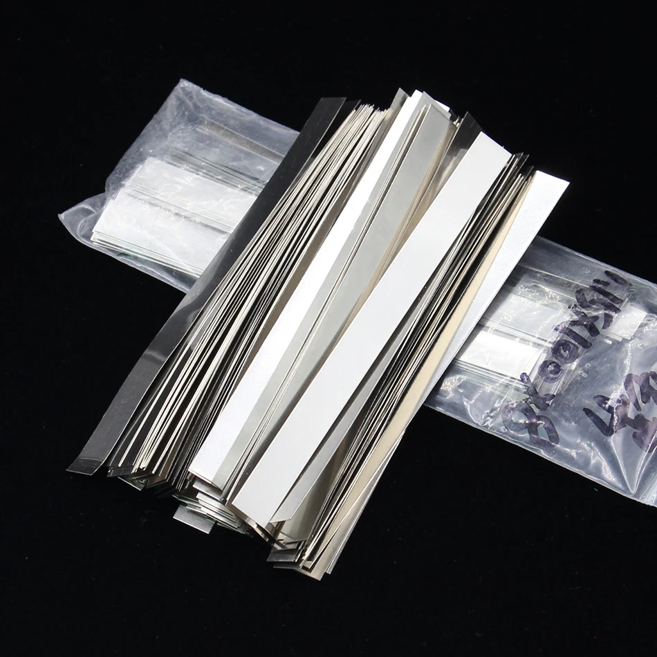 

50pcs/lot 0.1mm x 8mm x 100mm High Quality low resistance 99.96% pure nickel Strip Sheets for battery spot welding machine