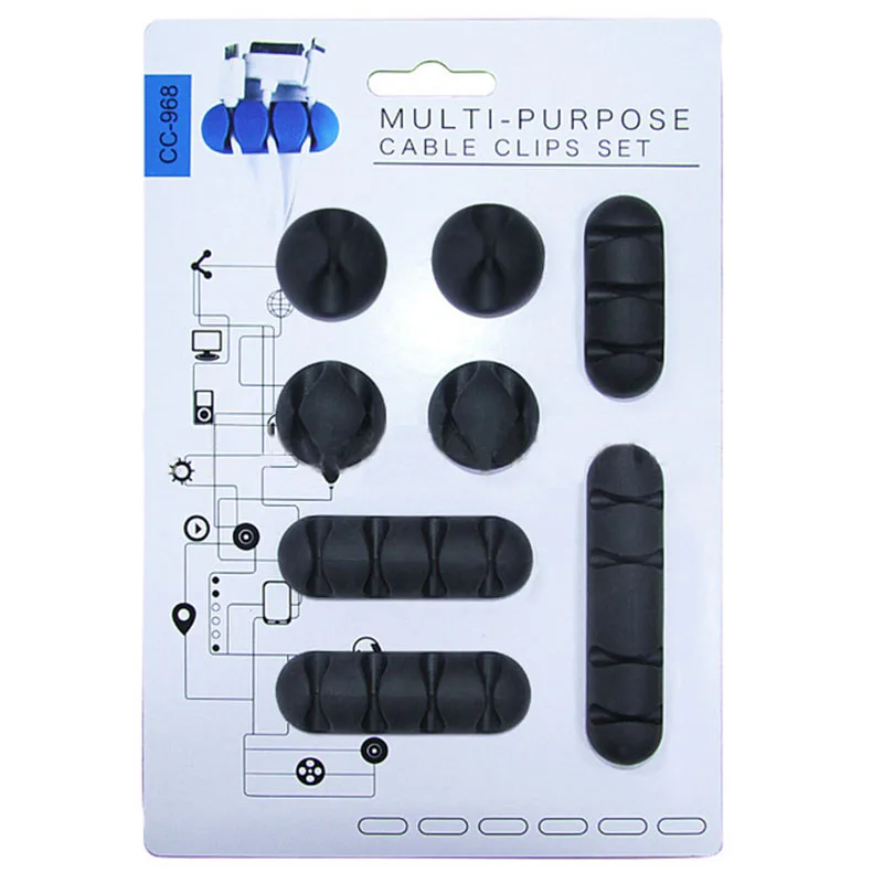 16Pcs 10pcs 8pcs/Pack Multi-Slots USB Cable Organizer Management Wire Protector for Charging Data Earphone Mouse Line Wire