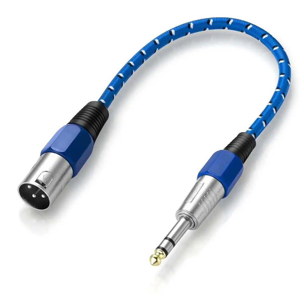 Bochara 30 سنتيمتر مضفر 6.5 مللي متر مقبس استريو ذكر إلى XLR ذكر محول الصوت كابل محمية ل ميكروفون مضخم مزج