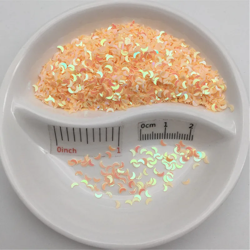 3 millimetri di Figura della Luna di PVC Allentato Paillettes Glitter Paillettes per Unghie artistiche Manicure, Confetti di Nozze, accessori per