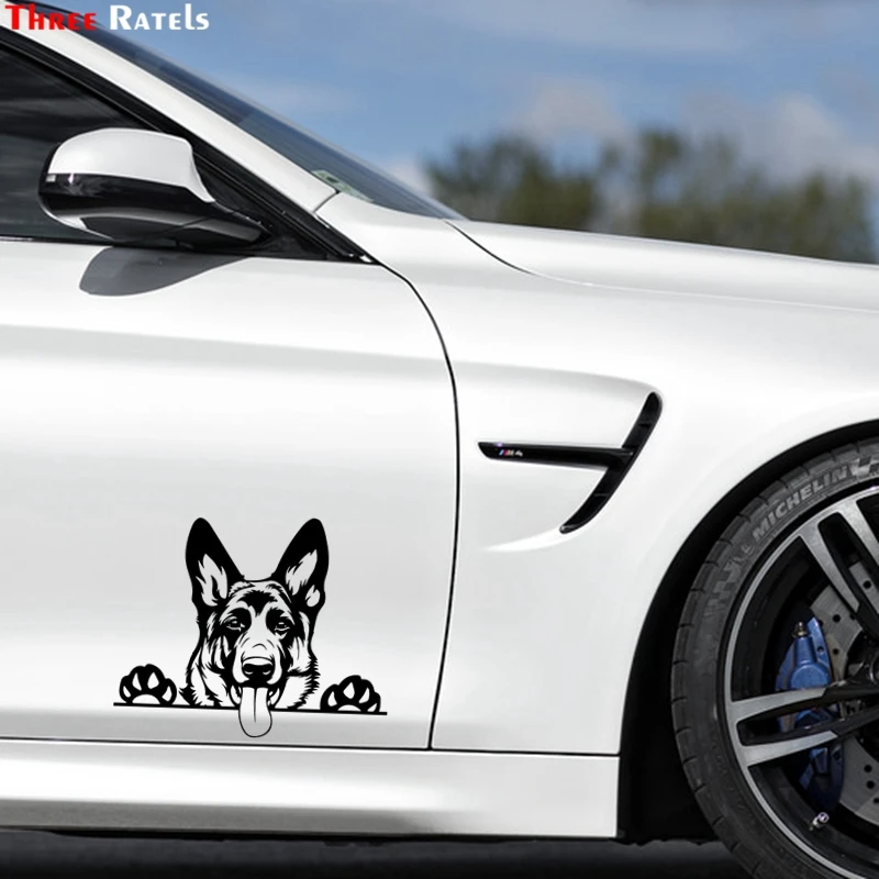 

Three Ratels FTZ-2291 Modern Art Funny Animal Vinyl Car Sticker German Shepherd Dog Decal