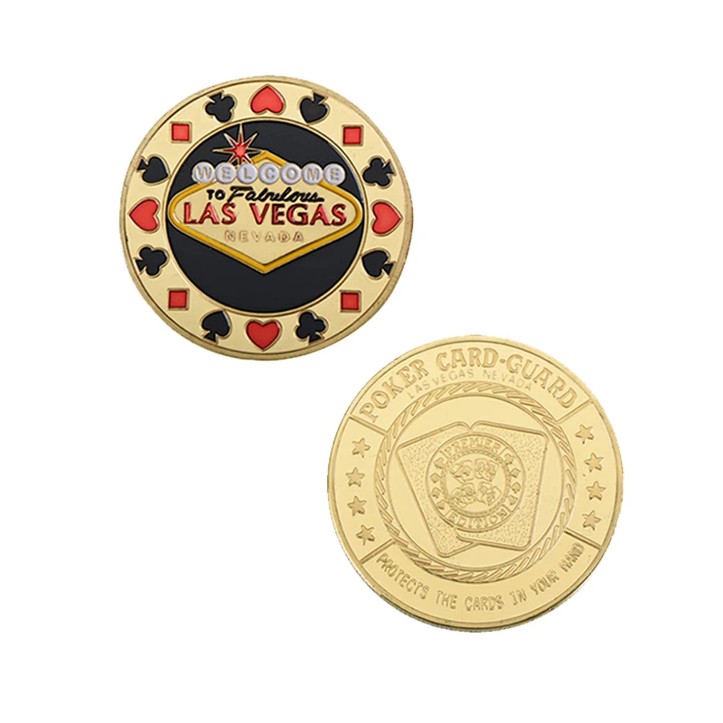 Casinò Las Vegas Poker Chips placcato in oro sfida monete collezionabili con portamonete sfida moneta souvenir regali originali