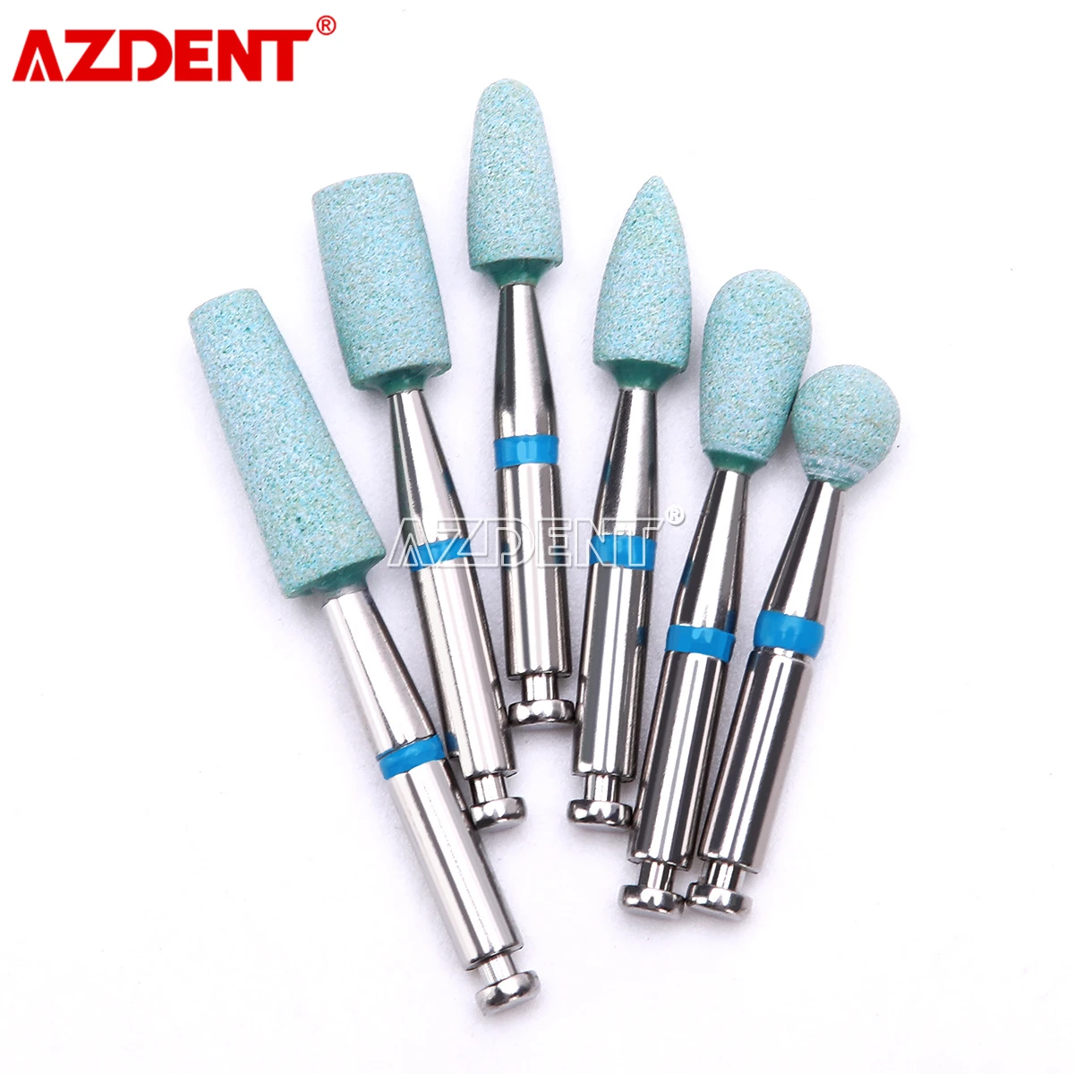 Azdent dental cerâmica diamante polimento cabeça polidor moedor de pedra zircônia porcelana grão grosso haste diâmetro ra 2.35mm